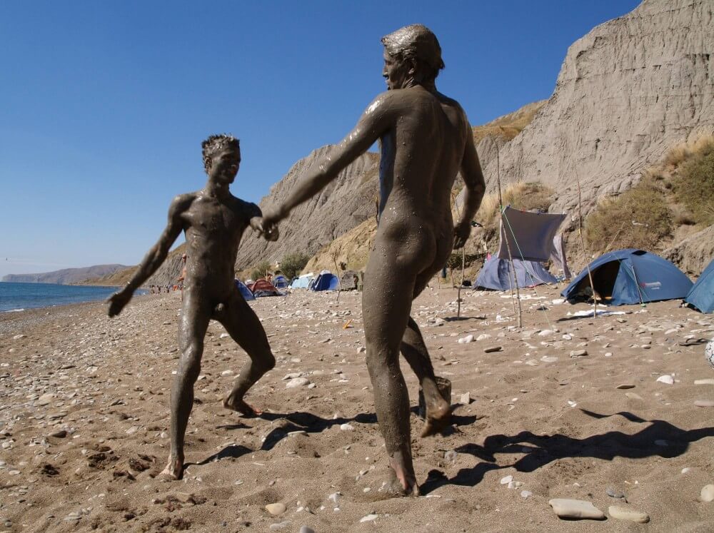 Jr Nudist Nude Beach Mud Soldiers photos - One of the most striking examples of naturism