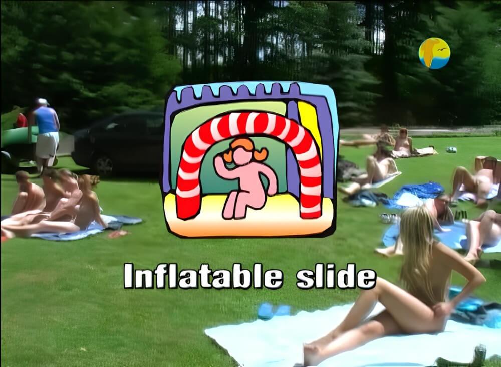 Naturist: Freedom: Inflatable Slide - Nudism and naturism encourage a love of nature and oneself