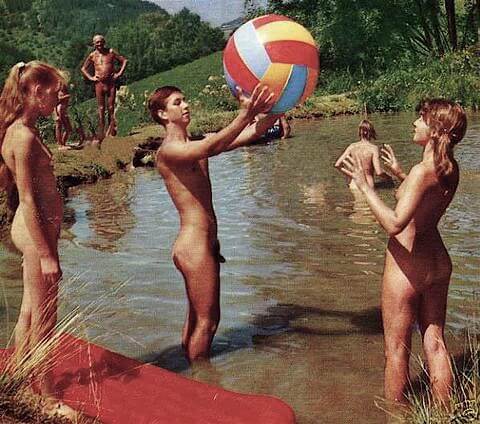 Vintage nudism photos - Naturists love movement and activity