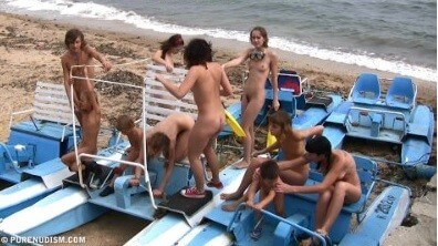 A group of naturists at sea - We are naked in the bosom of nature
