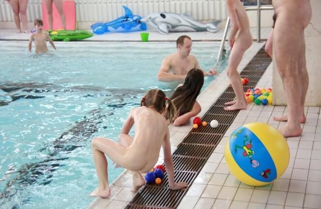 Nude family in the pool photos - Visit a nudist beach