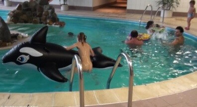 Indoor dolphin ride Full HD - Visit a nudist beach